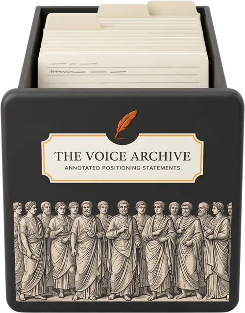 The Voice Archive: sixty annotated positioning statements from real wellness practitioners